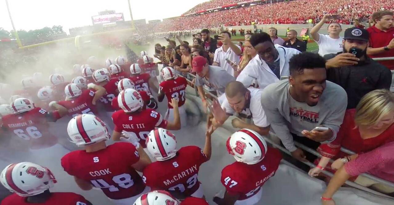 Watch the NC State Wolfpack football team make their entrance