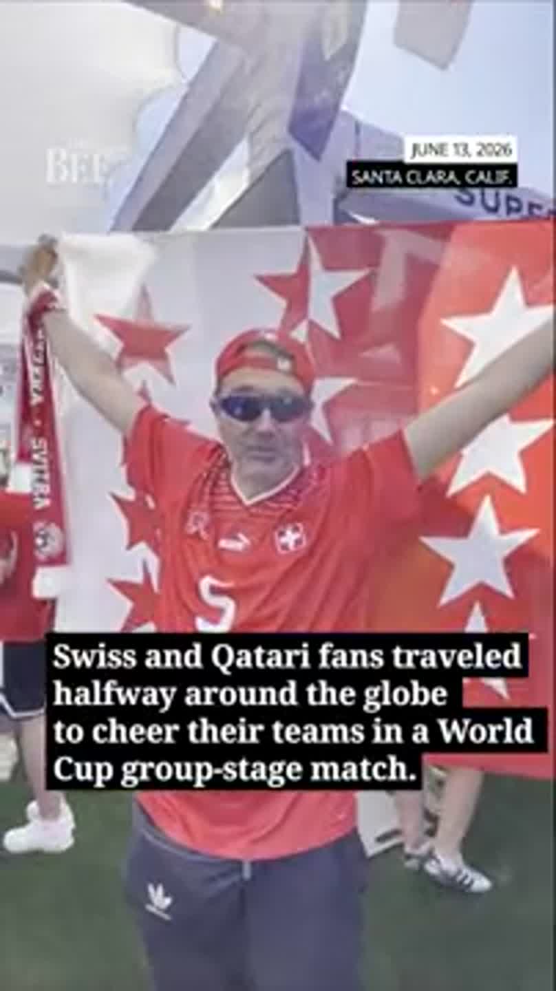 See Swiss and Qatari fans revel before World Cup game in Santa Clara