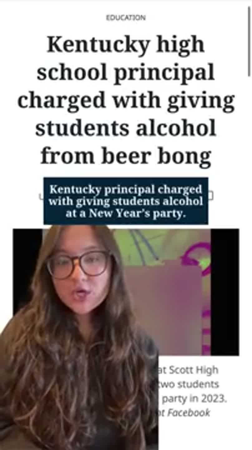 Kentucky principal charged with giving students alcohol at a New Year’s party.