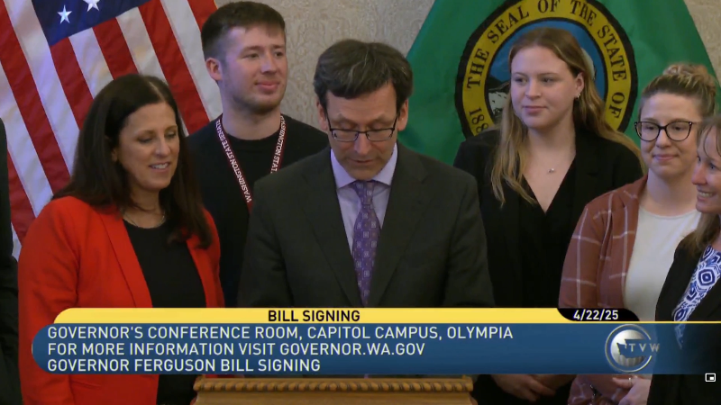 WA Gov. Bob Ferguson signs bill by LD 26 senator into law