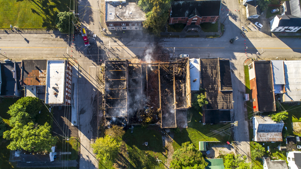 A large fire in downtown Millersburg destroys several historic buildings