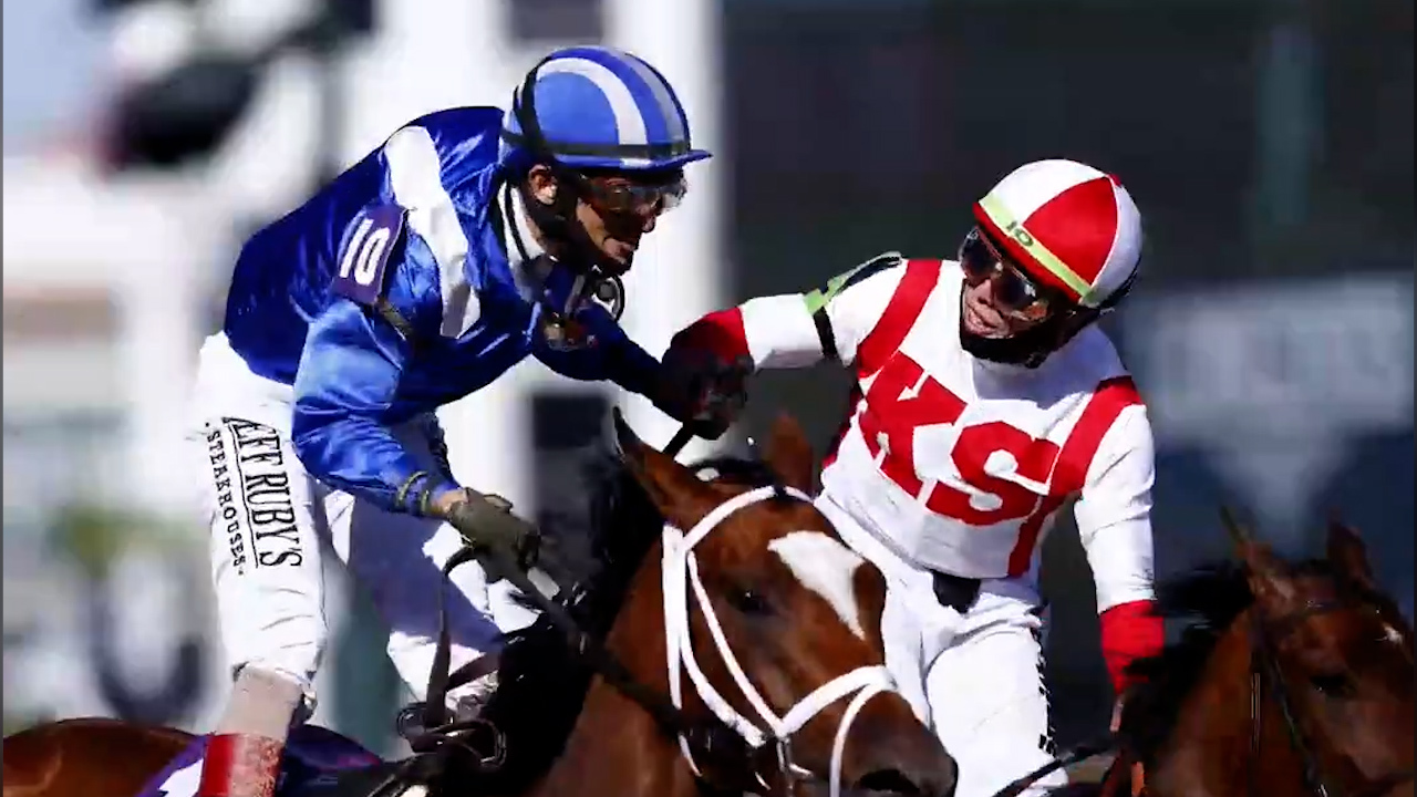 See the Kentucky Oaks winner get congratulated after crossing the finish line