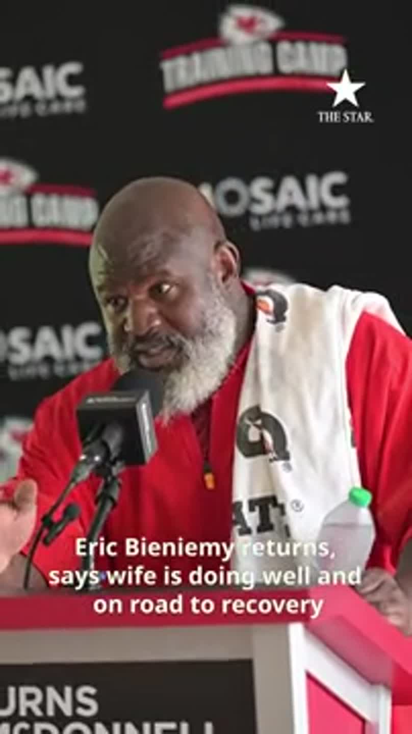 Chiefs' Eric Bieniemy speaks to media for first time following family tragedy