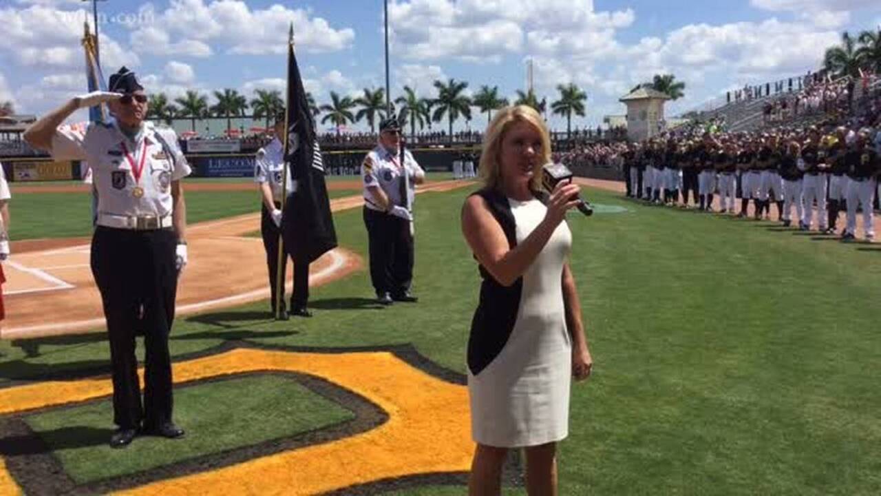 Spring training national anthem performances at LECOM Park