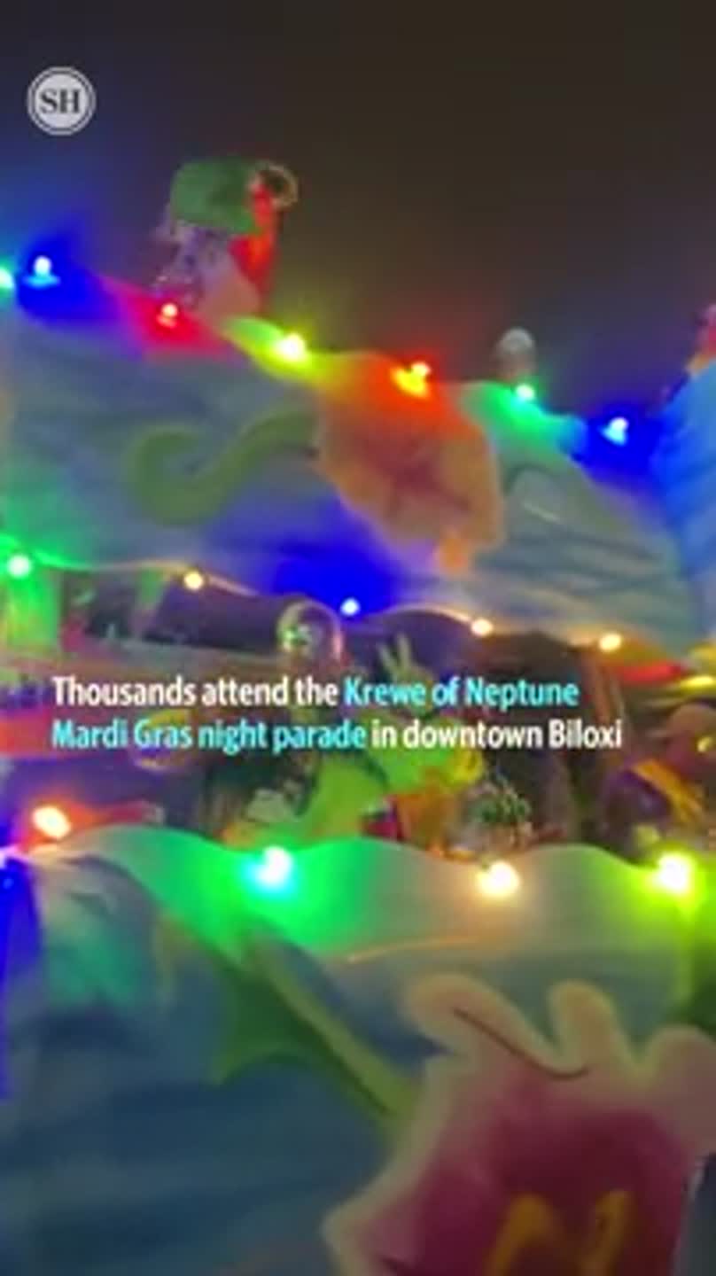 Thousands attend the Krewe of Neptune Biloxi night parade