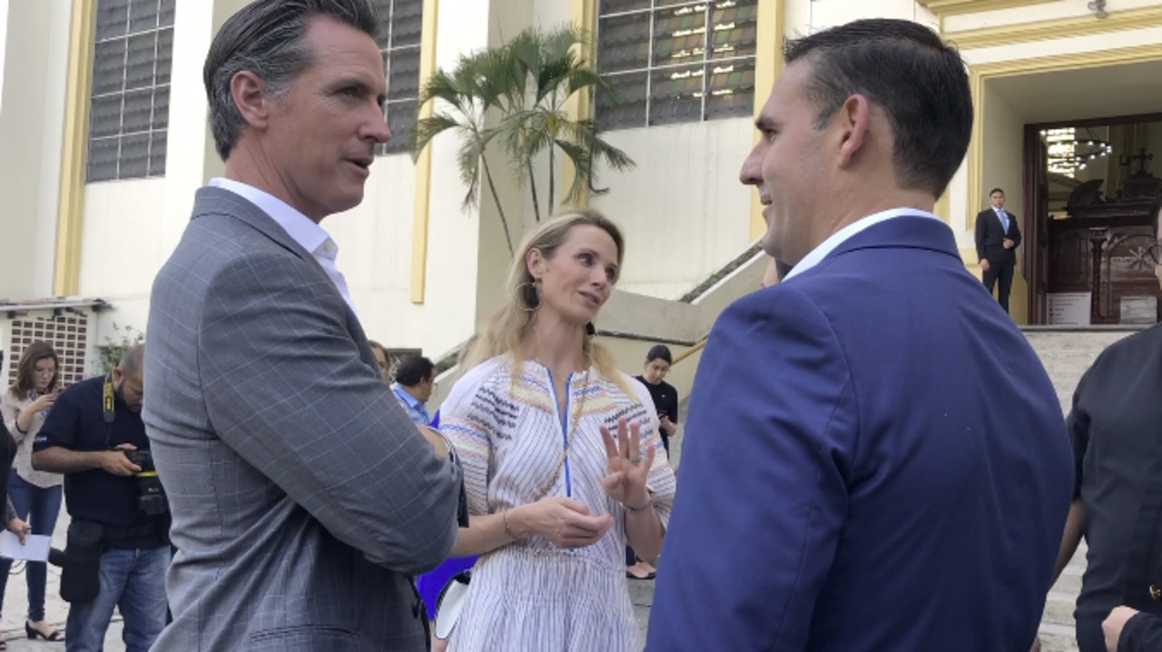 Gavin Newsom visits tomb of St. Oscar Romero in El Salvador
