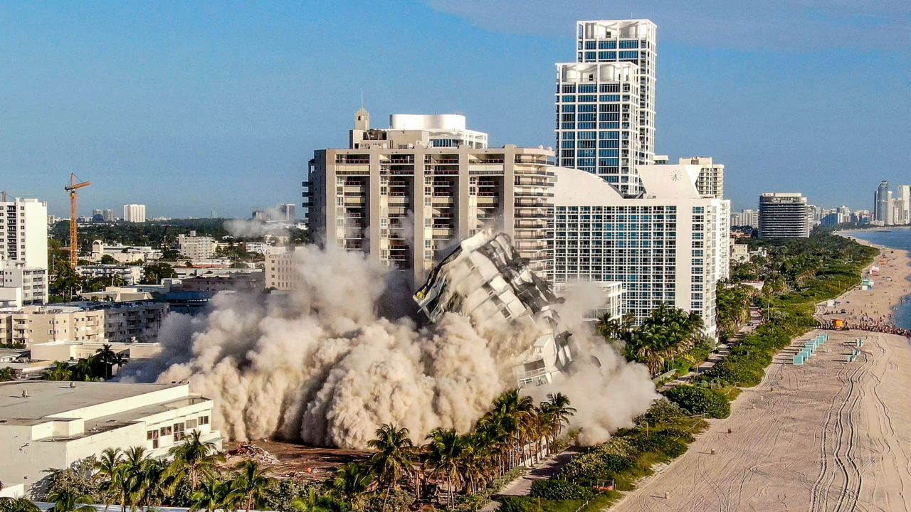 The historic Deauville Hotel in Miami Beach was imploded. Watch the video