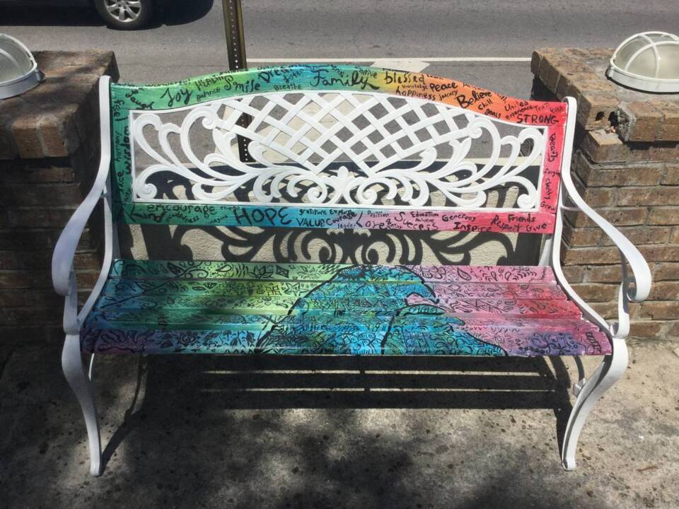 From bland to beautiful: Local teen turns boring public bench into work of art