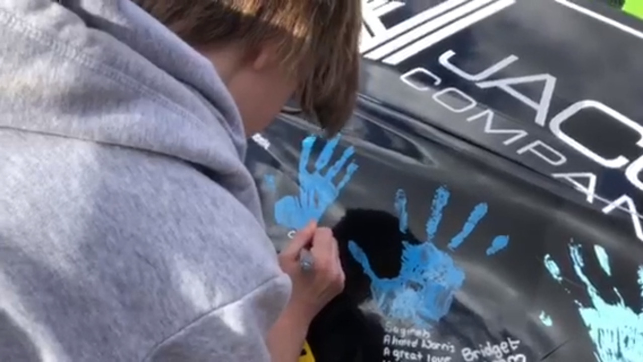 Organ donors and recipients honored at Eaton High School by NASCAR driver Joey Gase
