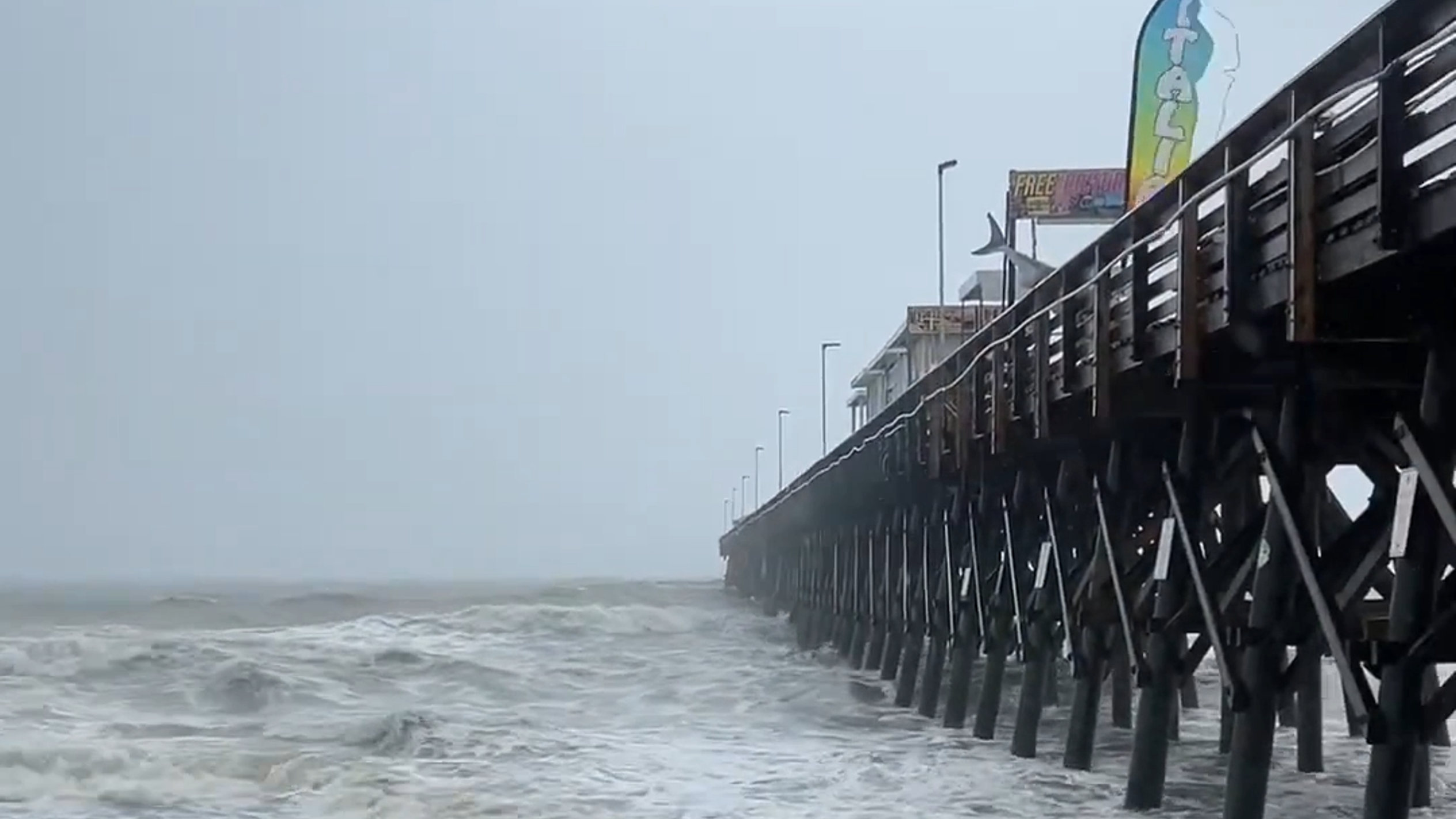 Myrtle Beach 2nd Avenue Pier gets battered by Tropical Storm Debby