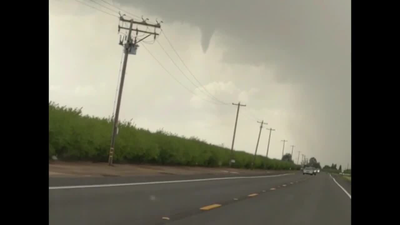 Funnel cloud spotted in Merced County following hail, strong winds