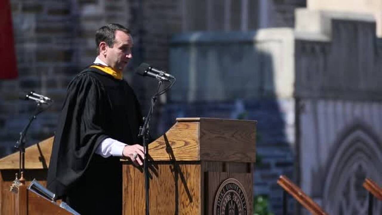 Coach K speaks to Duke grads about success and attitude
