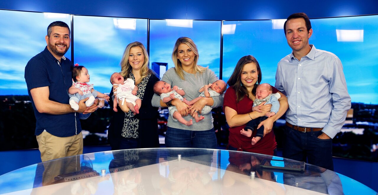 First playdate! The five babies in the WKYT baby boom meet.