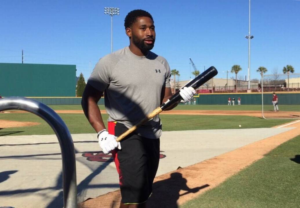 Jackie Bradley Jr. takes batting practice with Gamecocks