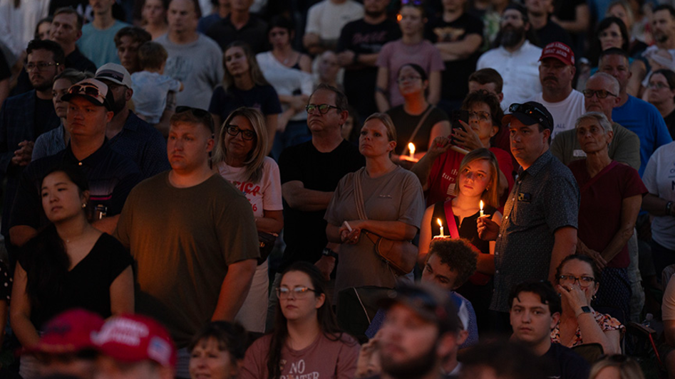 Large crowd attends Charlie Kirk vigil at Wichita State