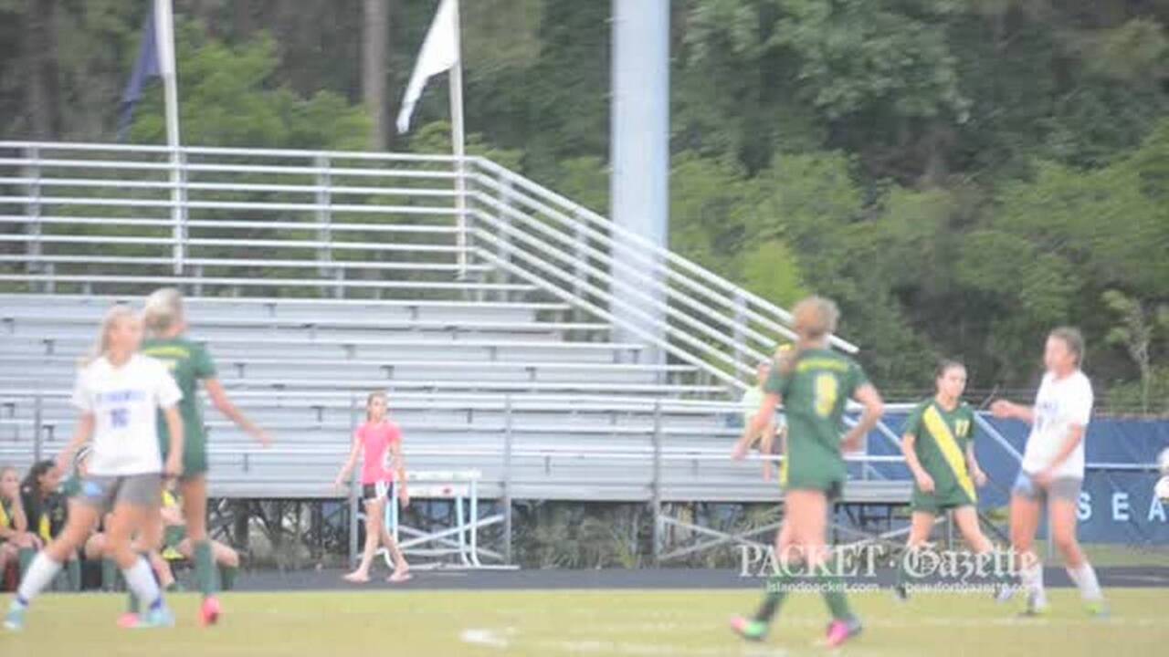 Hilton Head High girls soccer celebrates their Lower State win