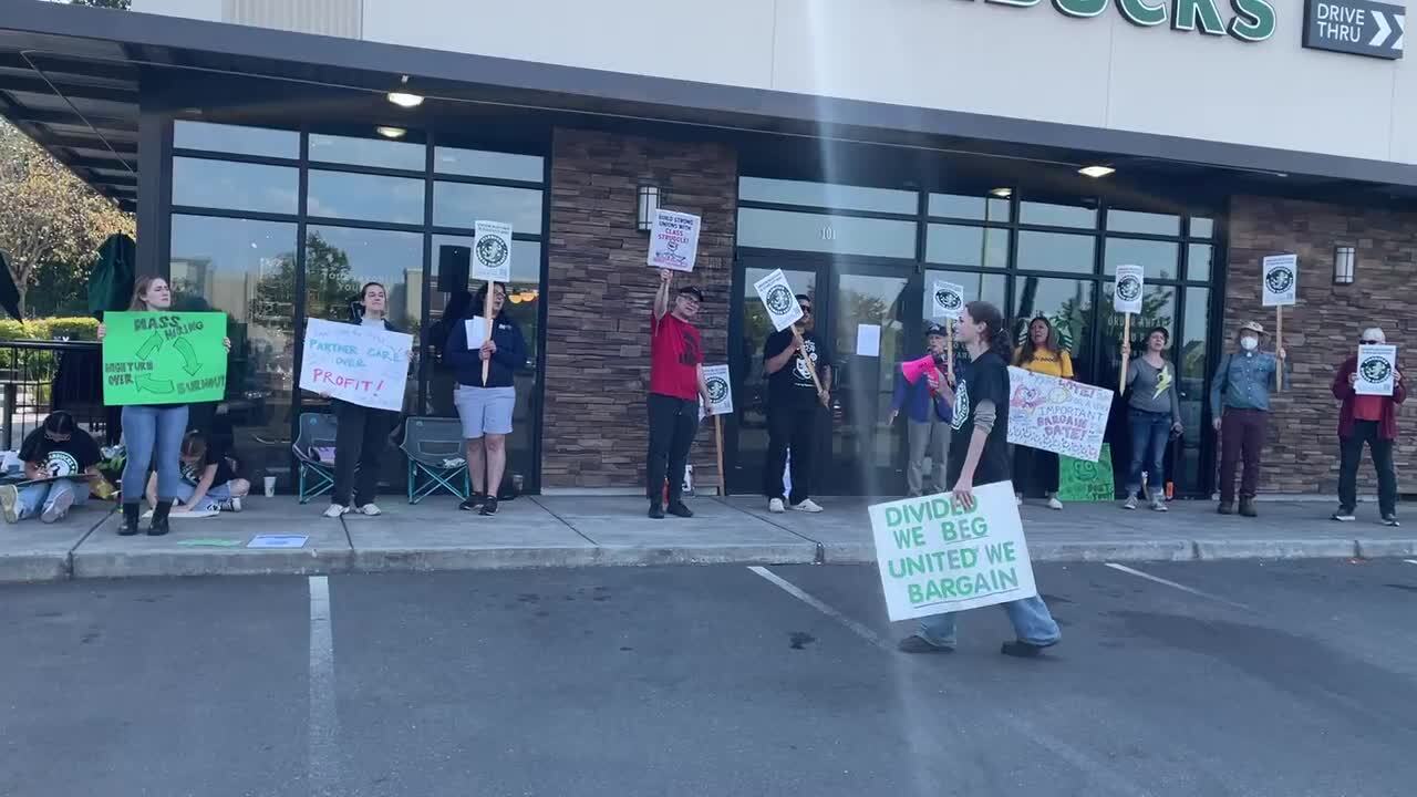Workers at two Bellingham Starbucks stores stage one-day strike. Here’s what they want