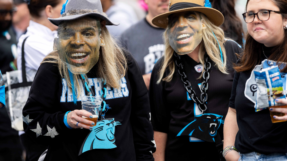 Cam Newton hosts live podcast at Roaring Riot tailgate ahead of Rams-Panthers game