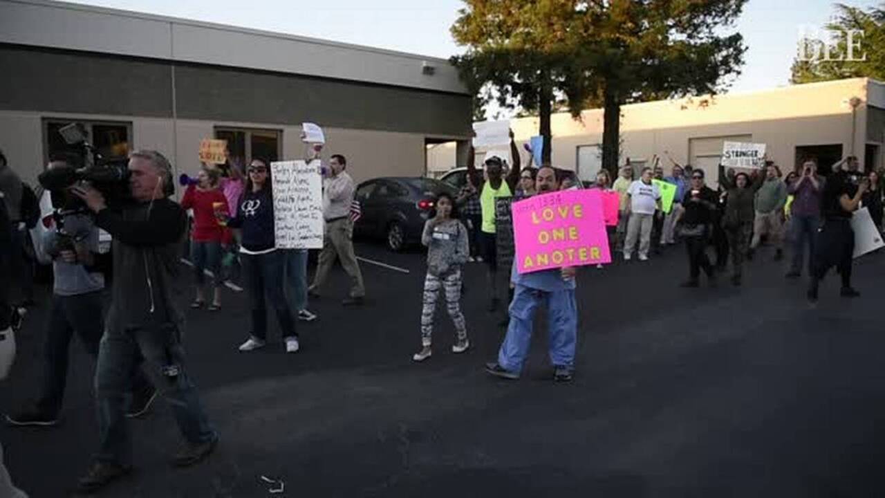 Raw video: Demonstrators protest Pastor Roger Jimenez and Orlando shooting remarks