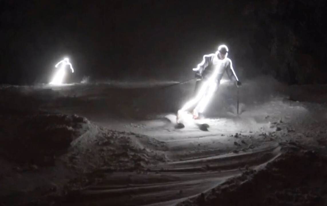 Skiers glow in the dark at Idaho ski area