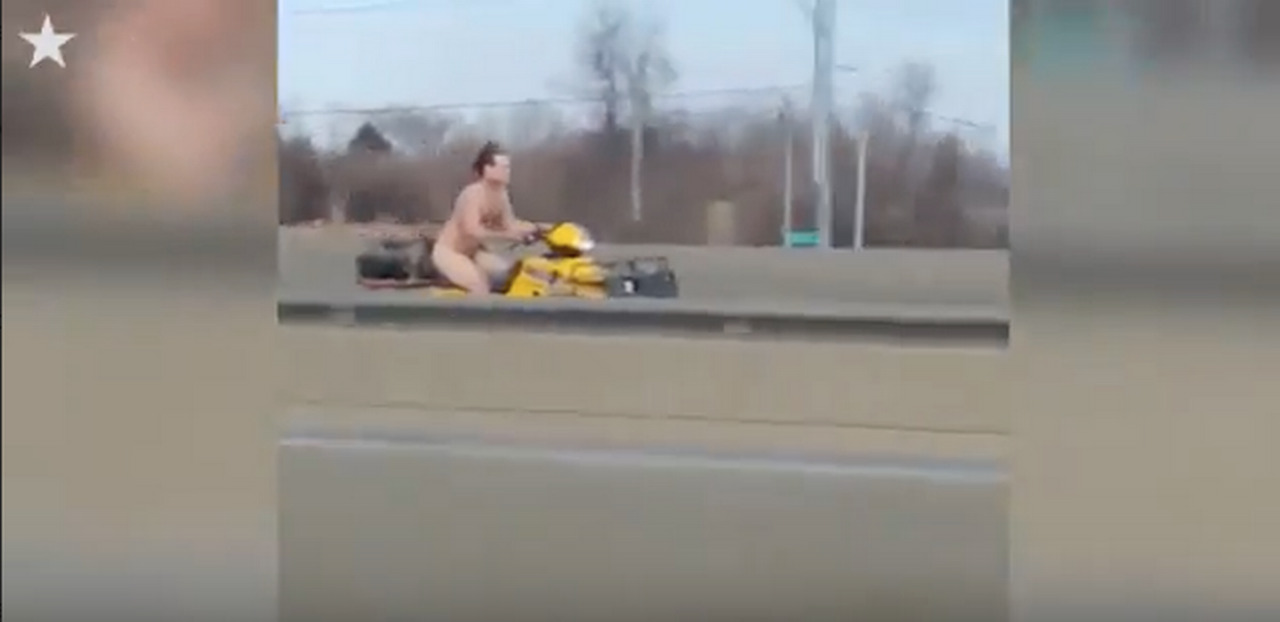 Naked man on ATV leads police on chase