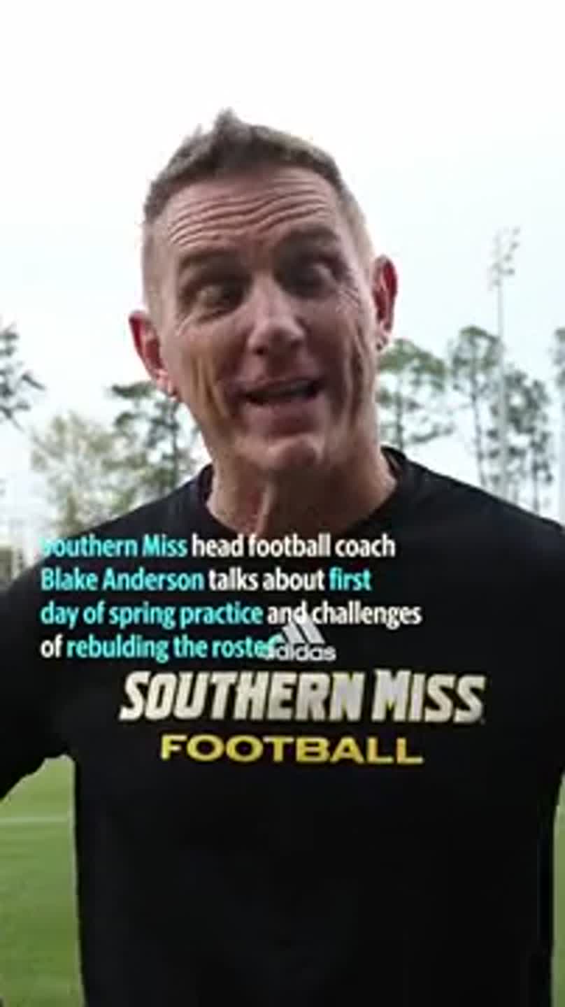 Southern Miss head coach Blake Anderson talks about spring practice and rebuilding roster