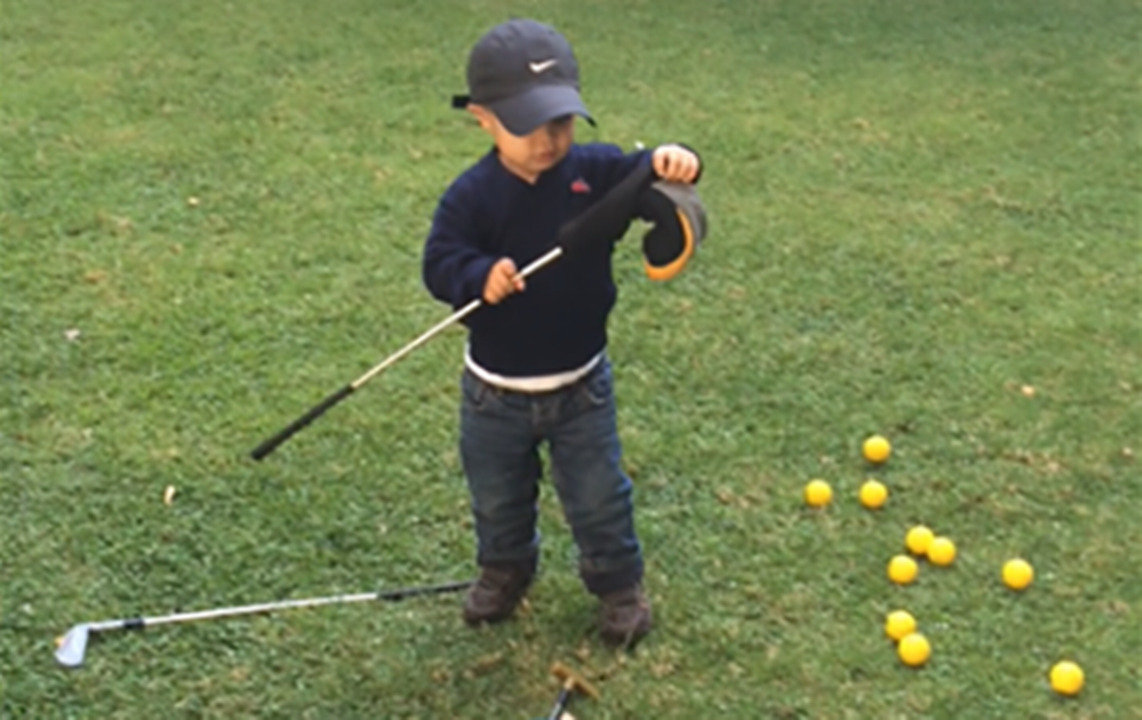 Tiny golfer, big swing