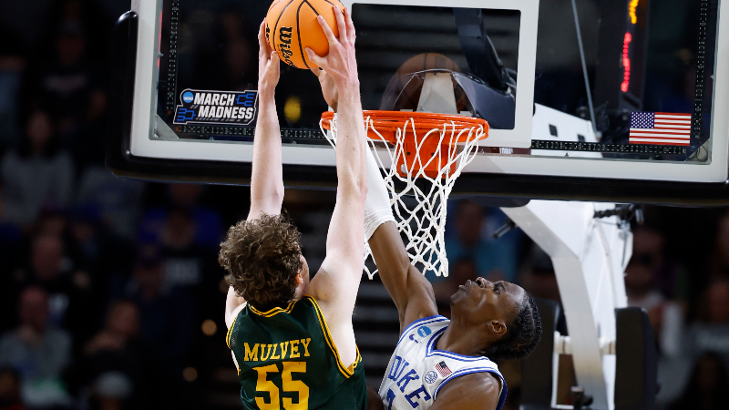 What a block by Duke's Dame Sarr in NCAA Tournament