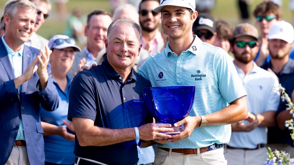 Cole Sherwood wins the first Colonial Life Charity Classic