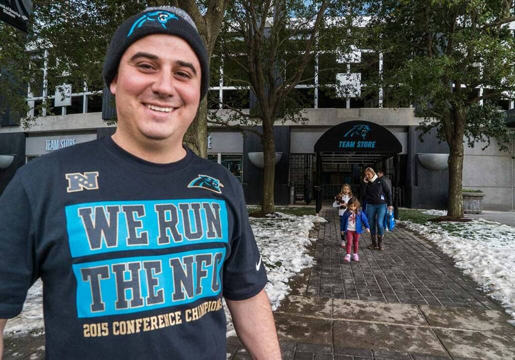 Panther fans crowd team store
