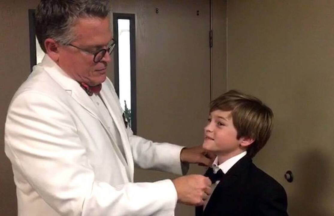 Pre-game as 10-year old prepares to solo with Hilton Head Symphony