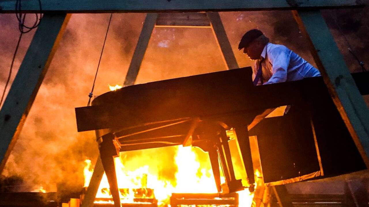 Pianos lost in the music of fire