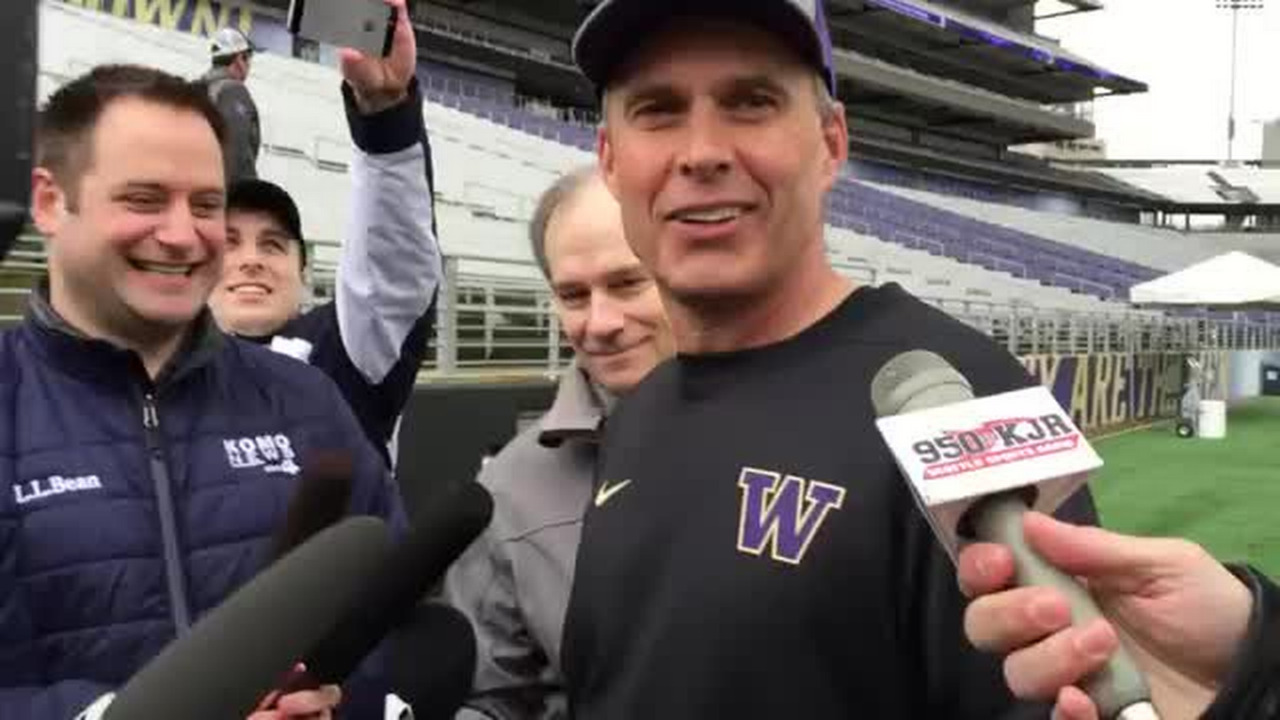 VIDEO: Chris Petersen after UW's first spring practice