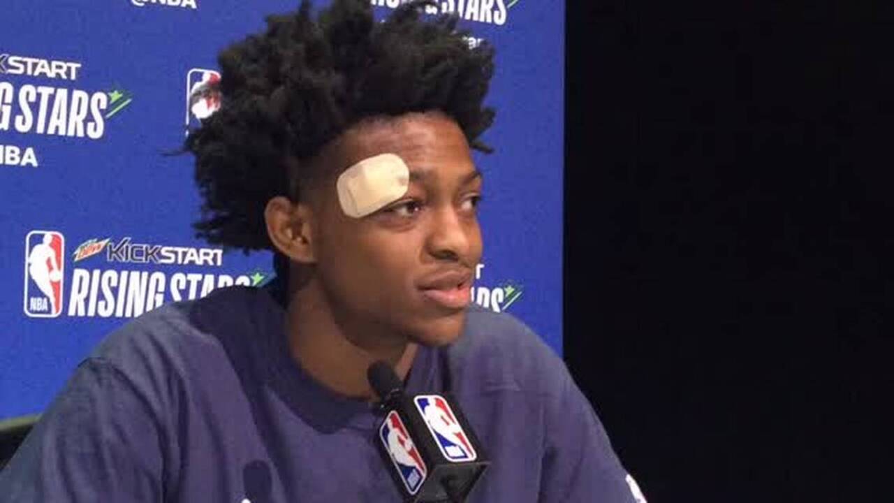 De’Aaron Fox cutting up at All-Star media gathering