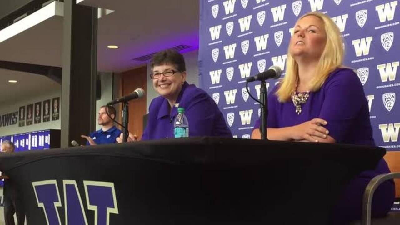 WATCH: UW president Ana Mari Cauce introduces Jen Cohen as AD