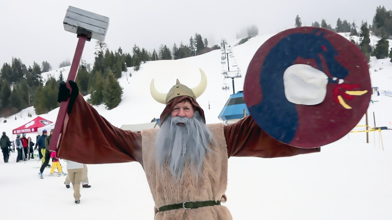 Bogus Basin Ski Club celebrates Ullr Festival with Norse costumes and snow chants