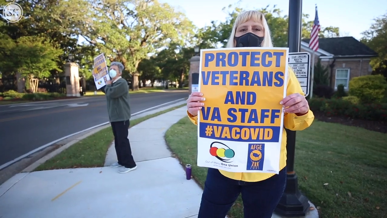 ‘We are not protected.’ Biloxi VA workers protest for additional PPE, hazard pay