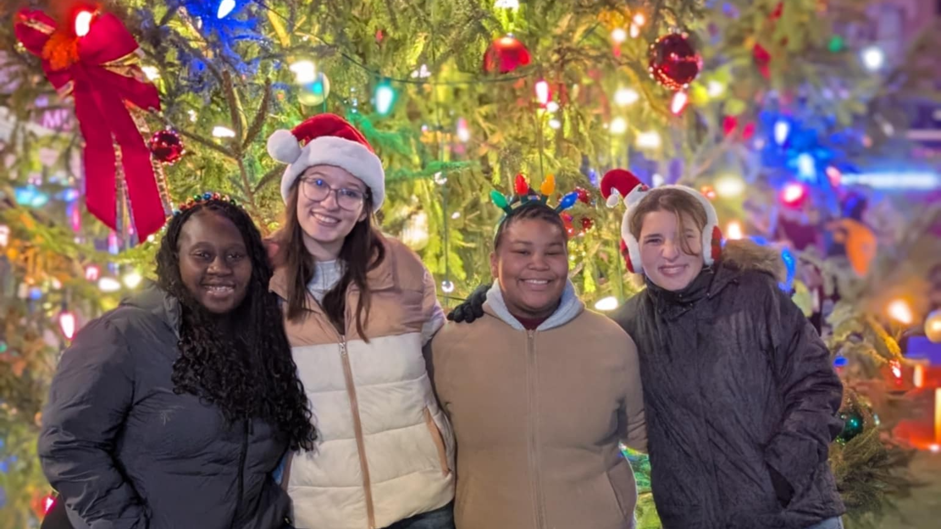 Wichita Northwest High School's female barbershop quartet performs at Winter Wonderland