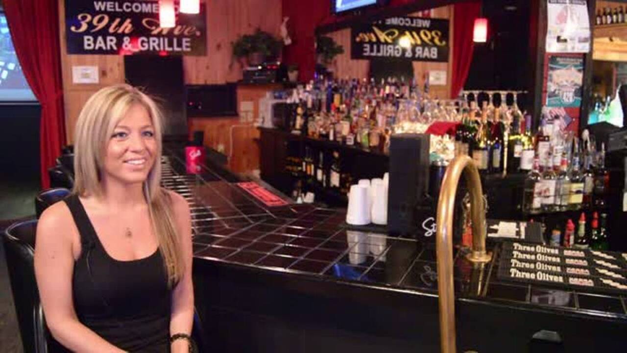 Meghan Sladick of 39th Ave. Bar & Grill in North Myrtle Beach has some KILLER boots and an "OK" drink
