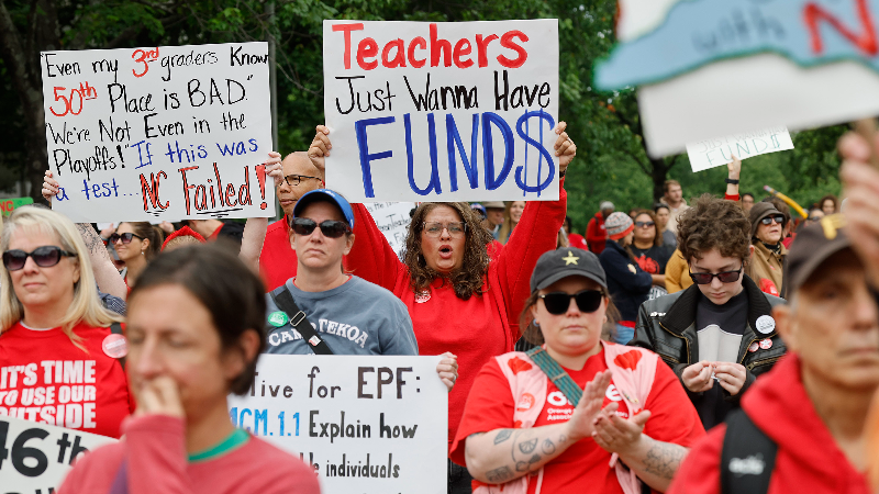 Thousands from across NC join teachers rally in Raleigh
