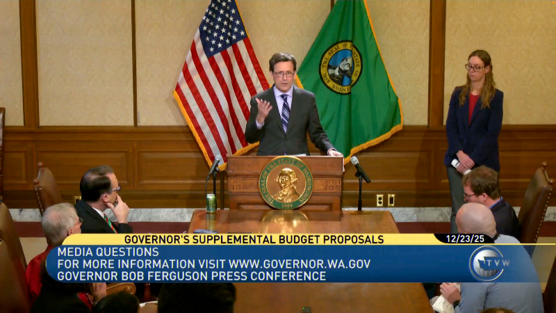 Washington Gov. Bob Ferguson talks about ending some tax breaks
