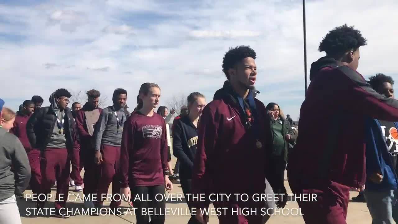 ‘This city is extremely proud of you’: state champions Belleville West welcomed home