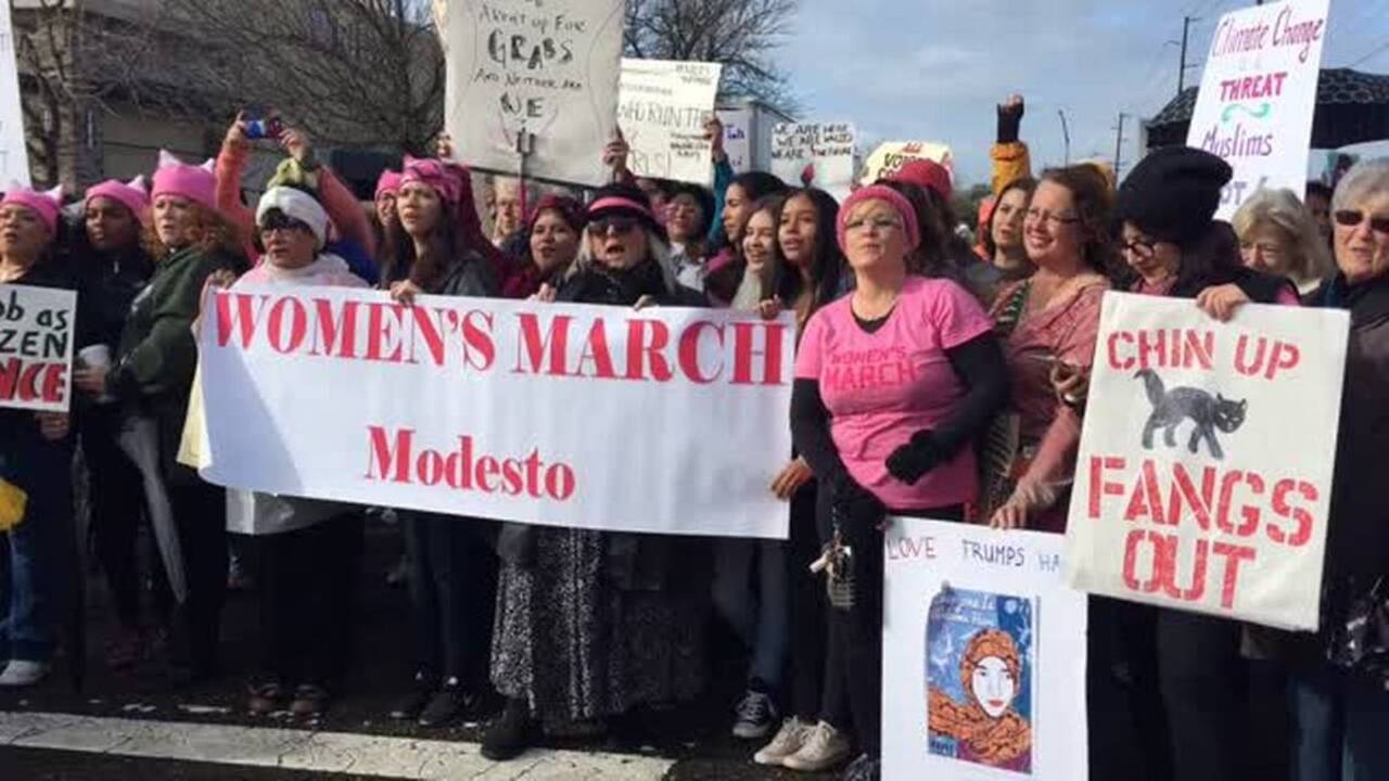 Women's March Modesto draws large crowd