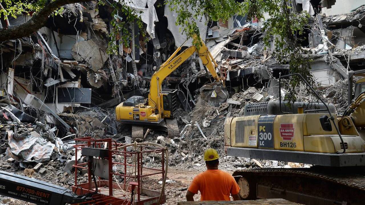 Harrelson Hall crumbles as demolition begins