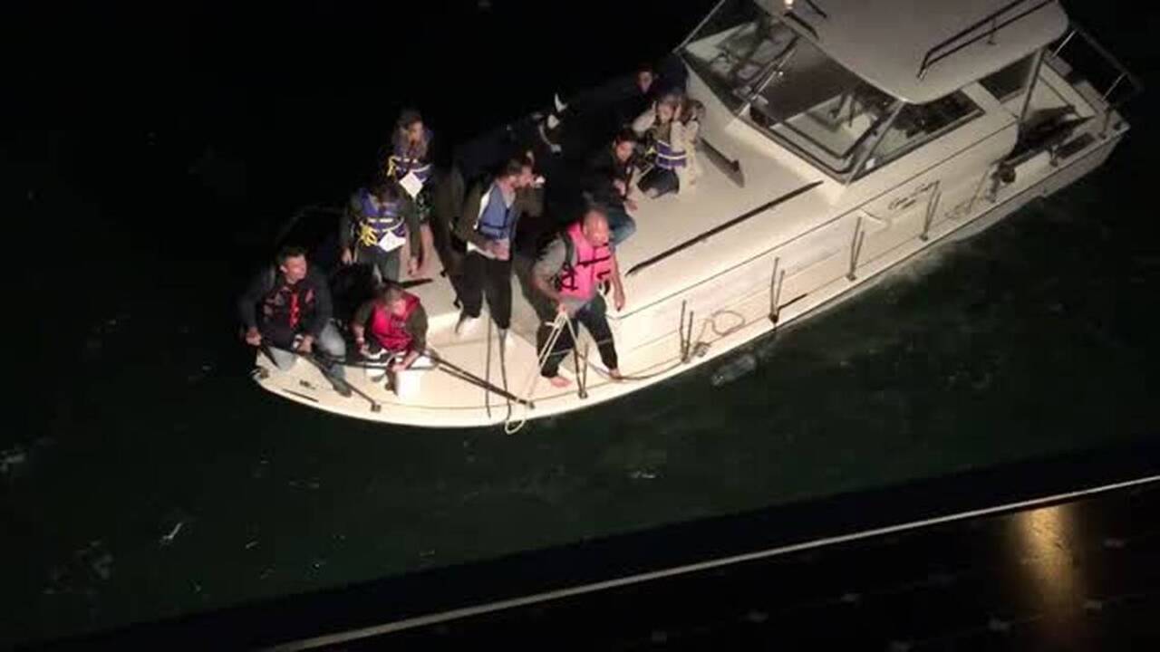 Watch Alcatraz ferry change course to rescue a sinking boat