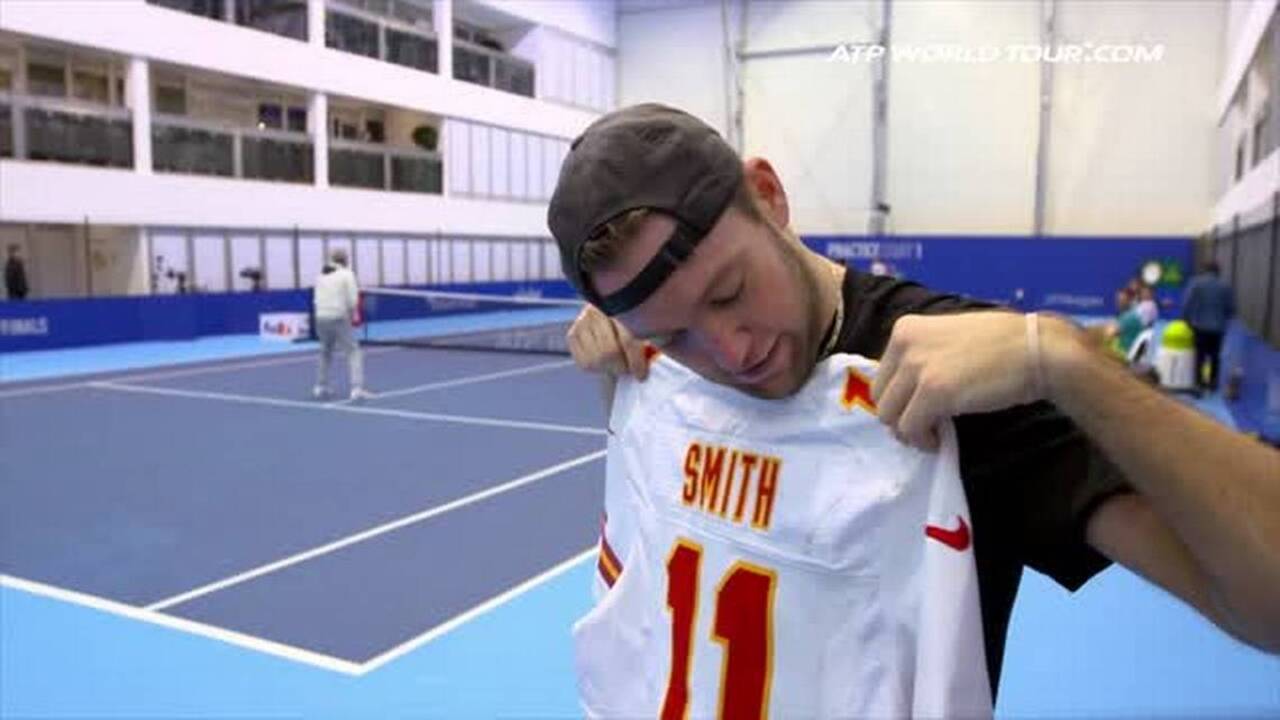Watch: Jack Sock receives present from the Chiefs before ATP Finals