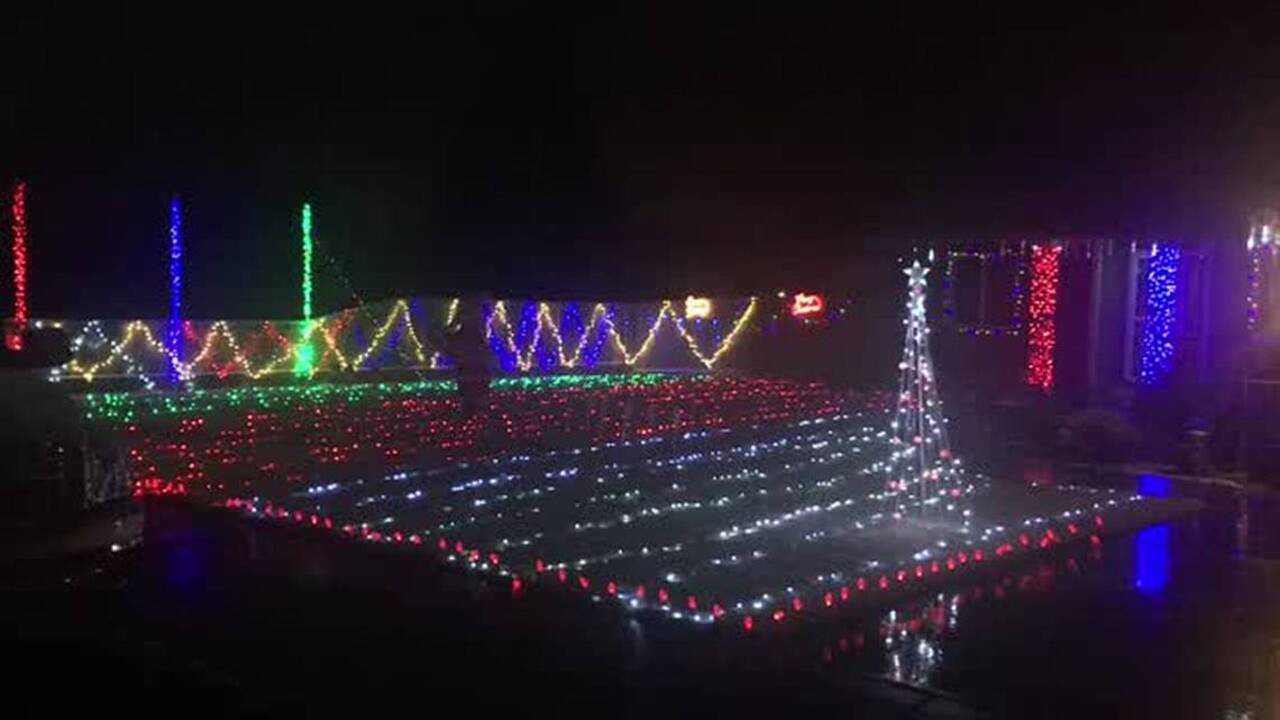 Christmas lights video at 5733 W. 11th Pl.