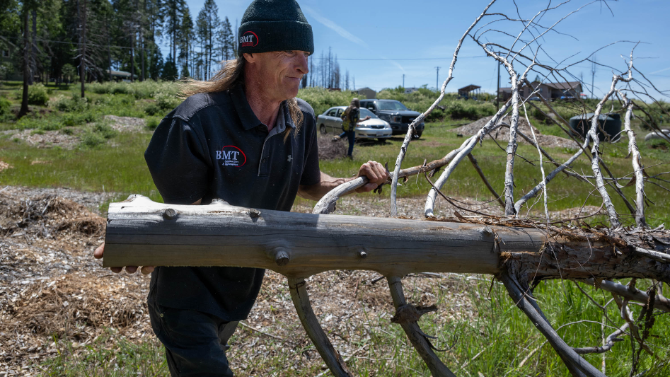Caldor Fire survivor clears Grizzly Flats lot to rebuild near surviving trees