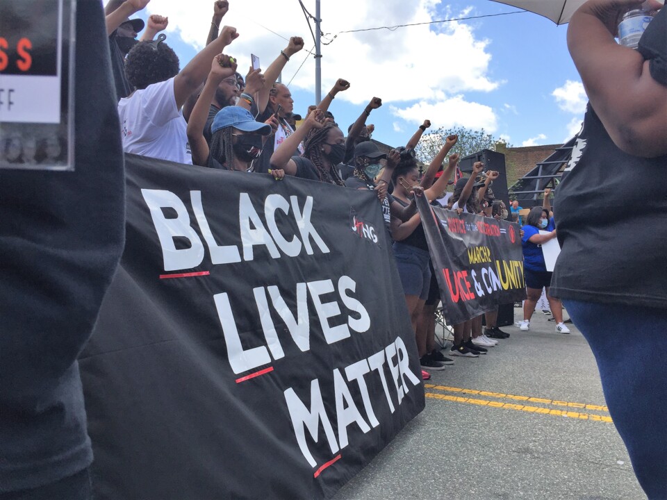 Black Lives Matter demonstrators face off against Confederate statue defenders in NC