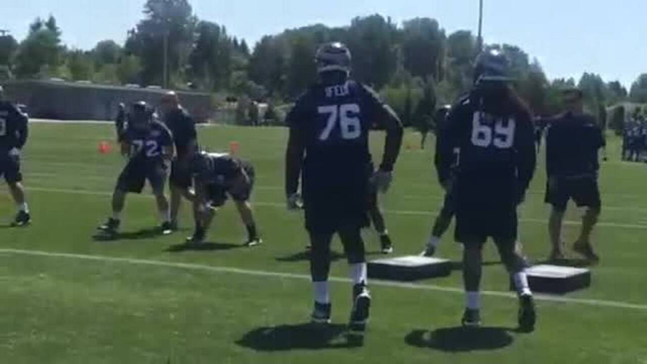 VIDEO: Top draft pick Germain Ifedi working at Seahawks minicamp